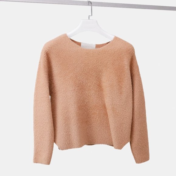 Michelle Mason Pink Oversized Cropped Sweater - Picture 2 of 8